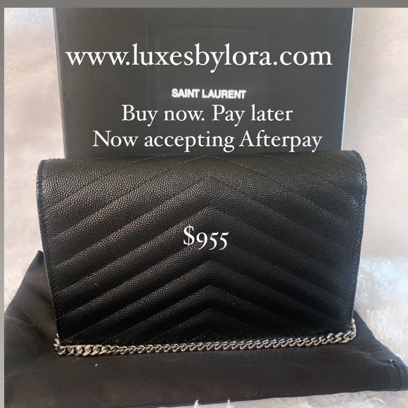 ❌SOLD❌SAINT LAURENT ENVELOPE CHAIN WALLET LEATHER - Picture 2 of 13